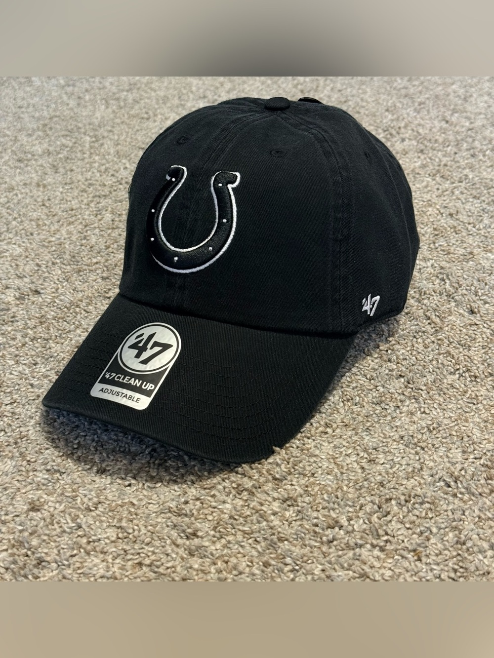47 Brand Adult Indianapolis Colts Legacy Clean Up Black Adjustable Hat